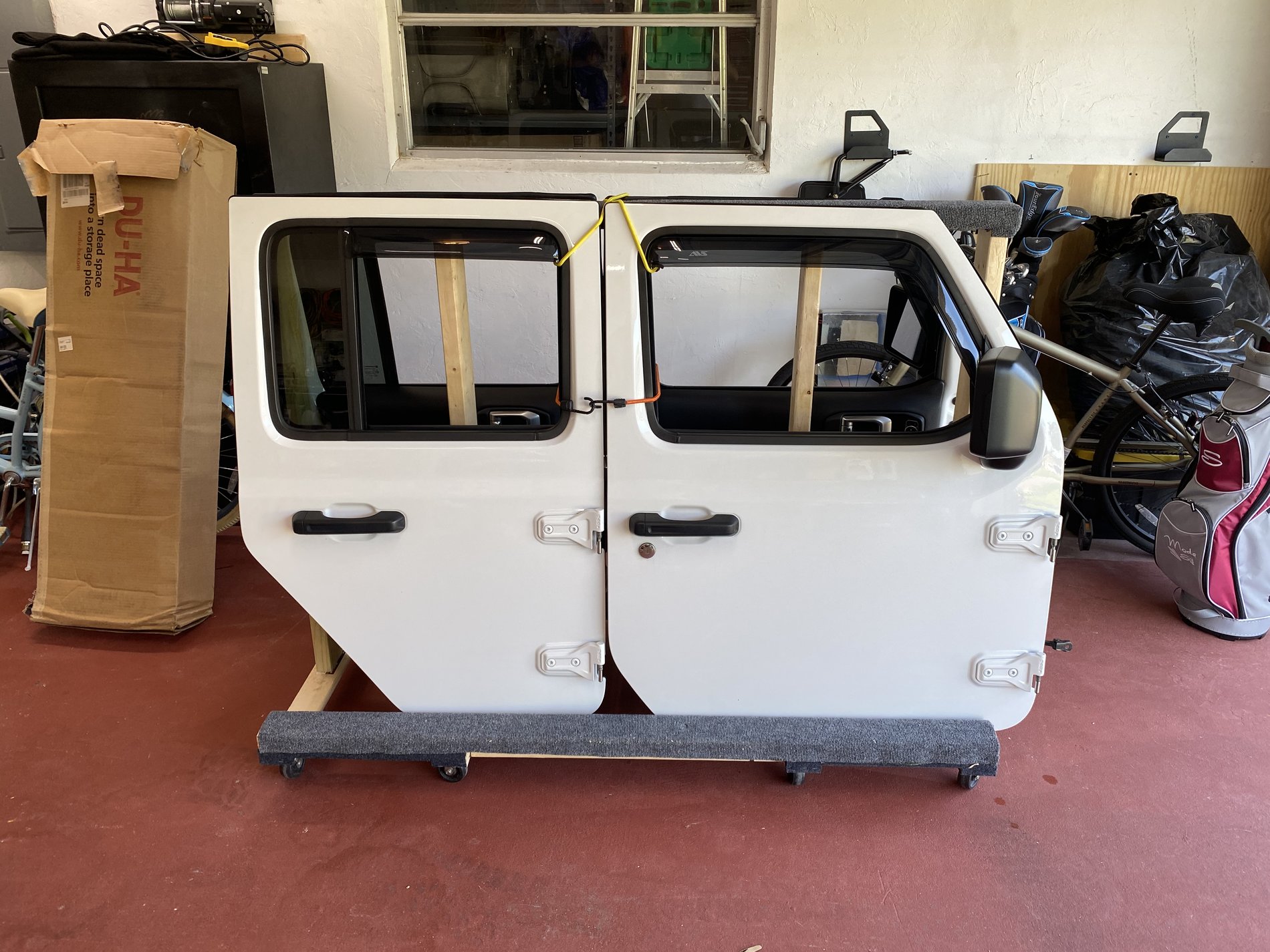 My door and top storage DIY solutions.... cart and hoist. | Jeep Gladiator  Forum 