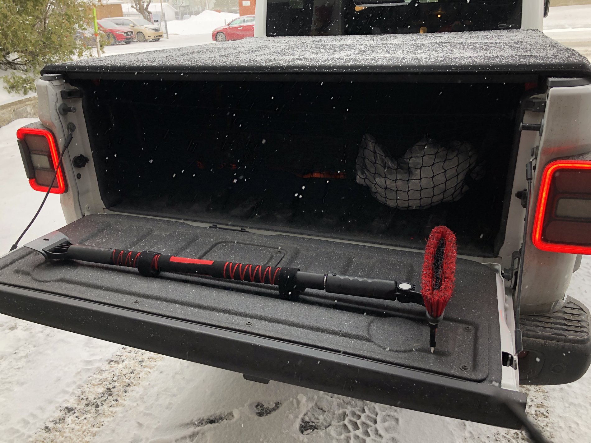 Cheap and easy snow brush storage!  Jeep Gladiator (JT) News, Forum,  Community 