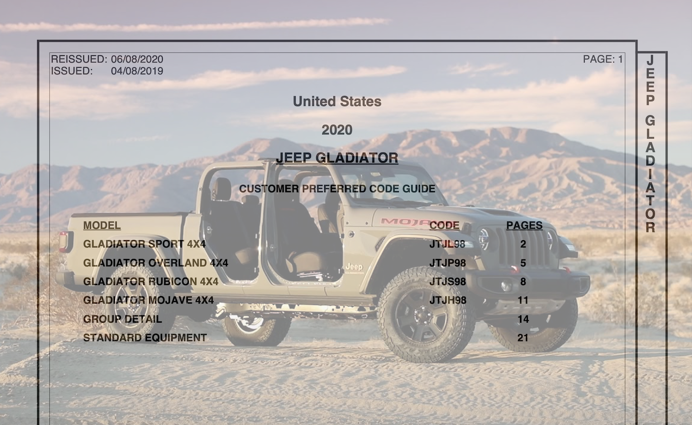 2020 Jeep Gladiator (JT) ORDER GUIDE!! [Updated Monthly]  Jeep 