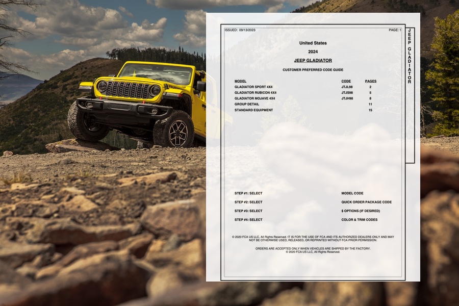 Latest 2024 Jeep Gladiator Order Guide Released [Updated Monthly 